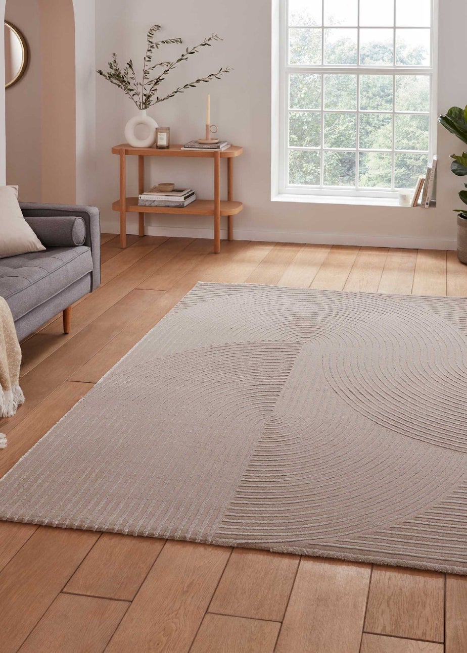 Think Rugs Flores Mink Modern Rectangle Rug