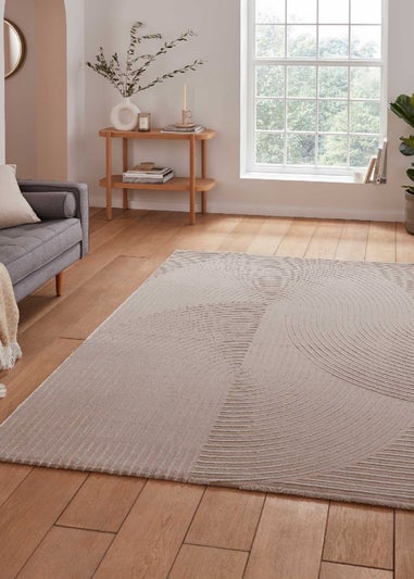 Think Rugs Flores Mink Modern Rectangle Rug