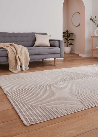 Think Rugs Flores Mink Modern Rectangle Rug