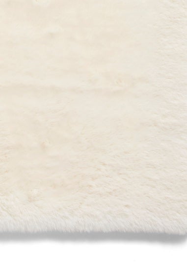 Think Rugs Super Teddy Ivory Plain Shaggy Rectangle Rug