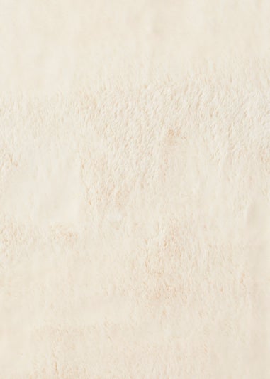 Think Rugs Super Teddy Ivory Plain Shaggy Rectangle Rug