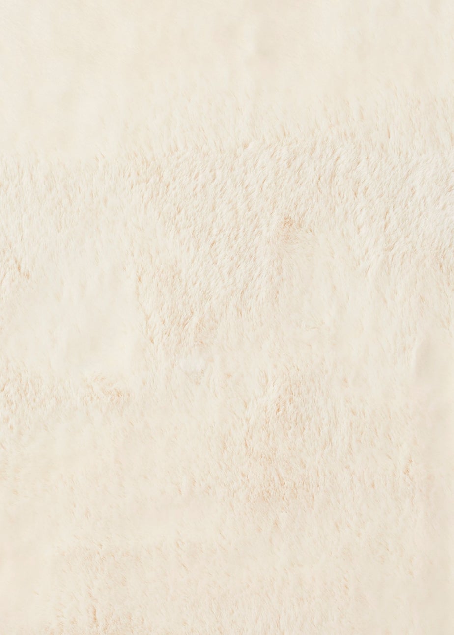 Think Rugs Super Teddy Ivory Plain Shaggy Rectangle Rug