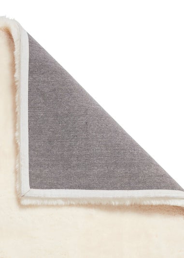 Think Rugs Super Teddy Ivory Plain Shaggy Rectangle Rug