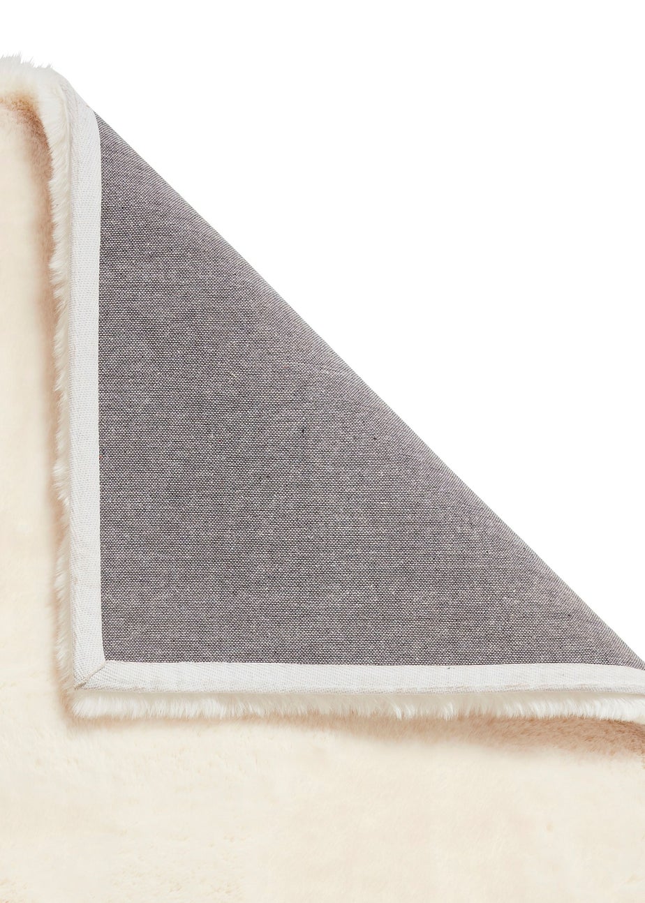 Think Rugs Super Teddy Ivory Plain Shaggy Rectangle Rug