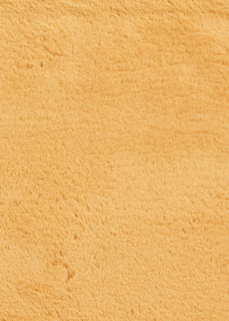 Think Rugs Super Teddy Mustard Plain Shaggy Rectangle Rug