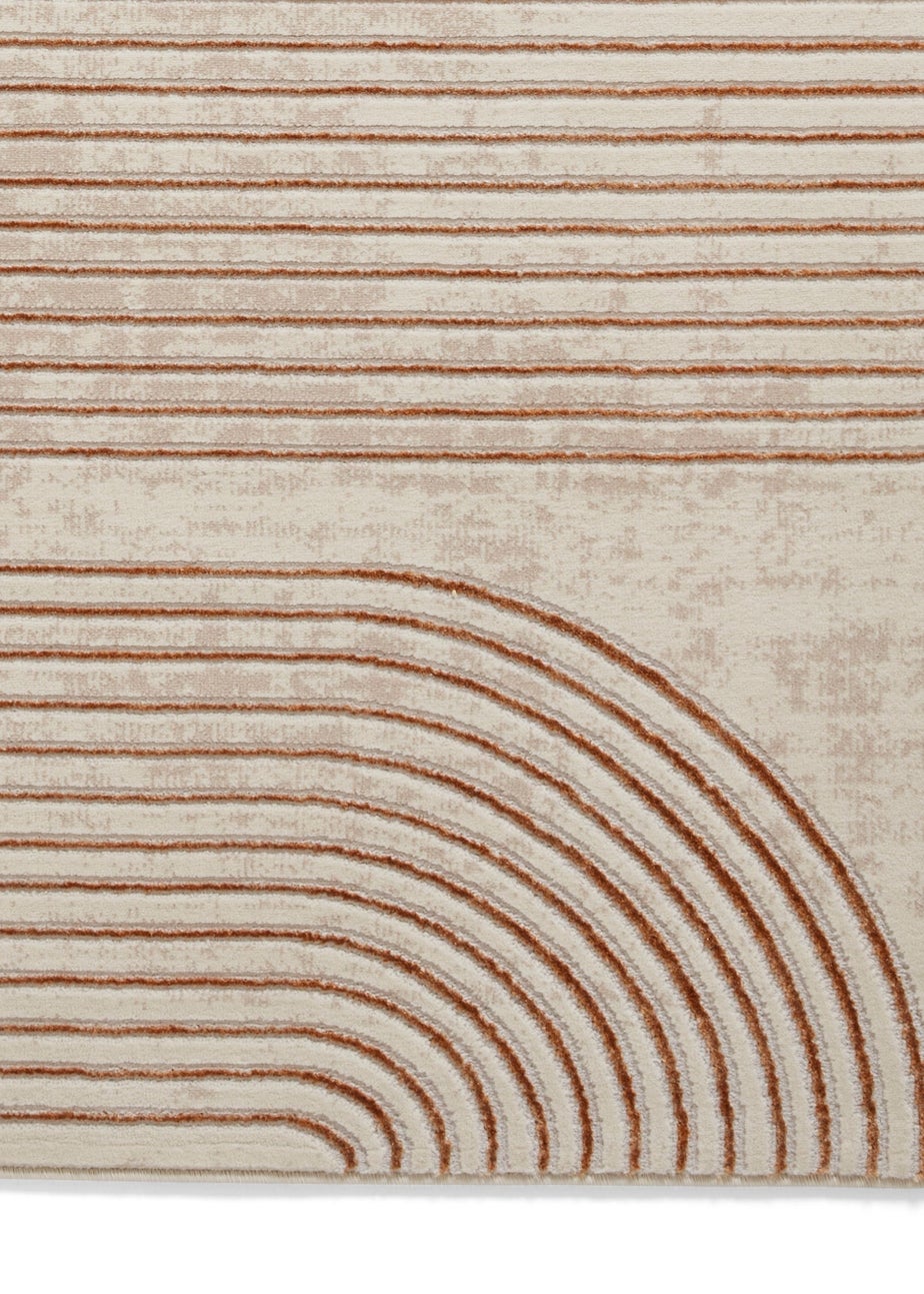 Think Rugs Apollo Bronze/Grey Modern Linear Rectangle Rug