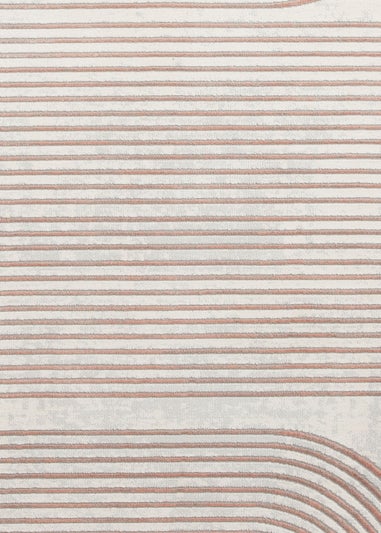 Think Rugs Apollo Grey/Rose Modern Linear Rectangle Rug