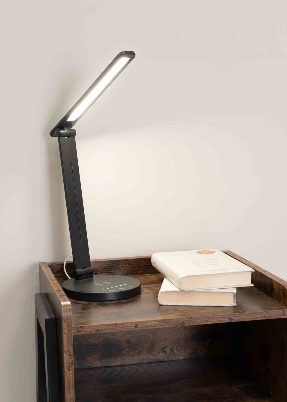 ValueLights Kiko Adjustable Dimmable Matte Black Table Lamp Integrated LED (33cm x 15.5cm x 15.5cm)