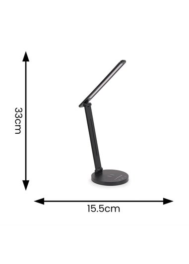 ValueLights Kiko Adjustable Dimmable Matte Black Table Lamp Integrated LED (33cm x 15.5cm x 15.5cm)