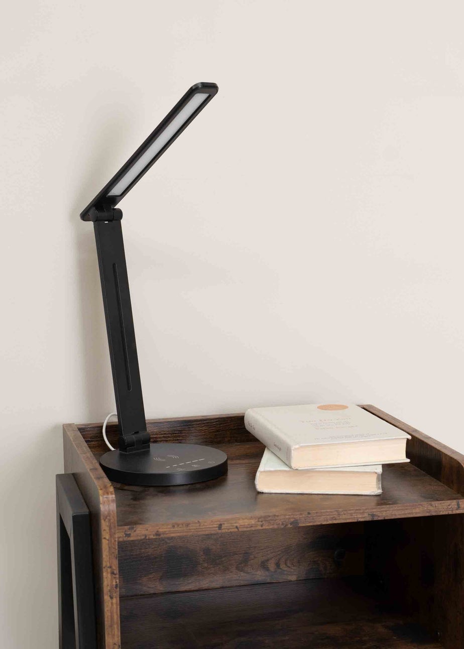 ValueLights Kiko Adjustable Dimmable Matte Black Table Lamp Integrated LED (33cm x 15.5cm x 15.5cm)
