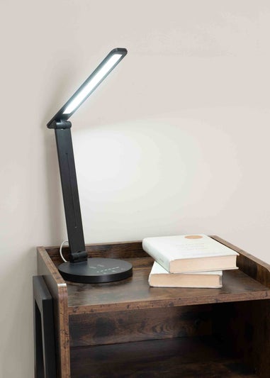 ValueLights Kiko Adjustable Dimmable Matte Black Table Lamp Integrated LED (33cm x 15.5cm x 15.5cm)