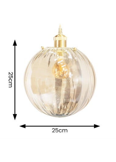 ValueLights Chessy Glass Amber Gold Globe Ceiling Pendant Shade