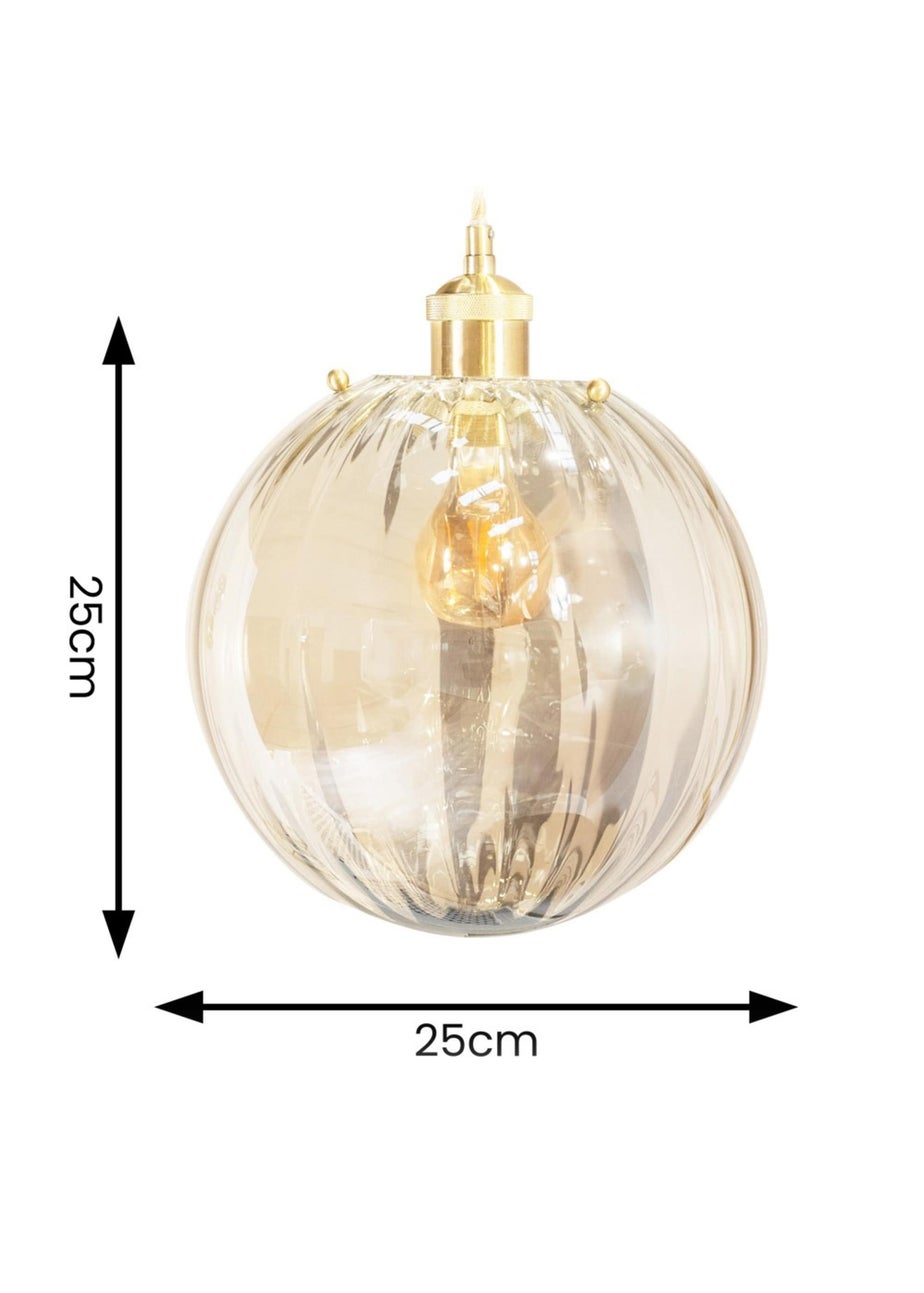 ValueLights Chessy Glass Amber Gold Globe Ceiling Pendant Shade
