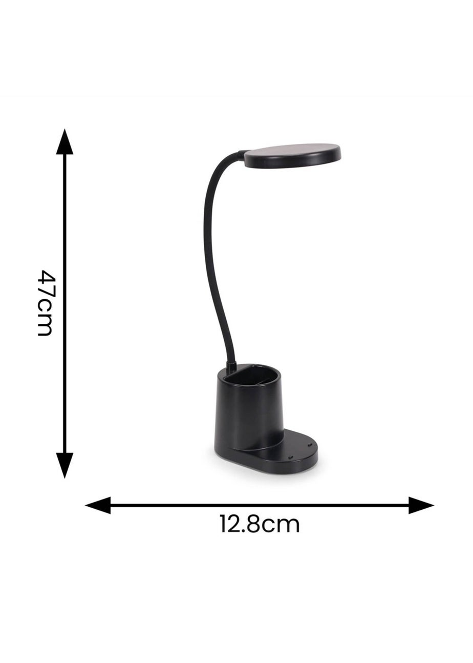 ValueLights Marco Dimmable Matte Black Adjustable Table Lamp Integrated LED (47cm x 12.8cm x 9.8cm)