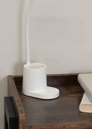 ValueLights Marco Dimmable Matte White Adjustable Table Lamp Integrated LED (47cm x 12.8cm x 9.8cm)