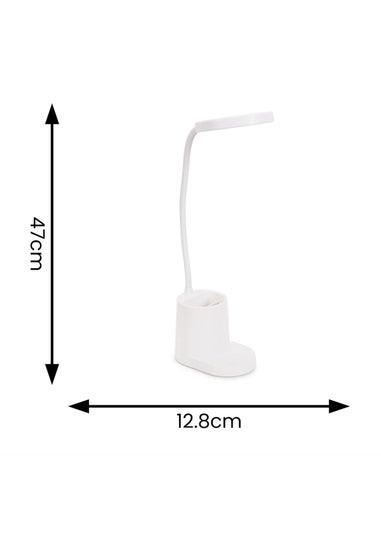 ValueLights Marco Dimmable Matte White Adjustable Table Lamp Integrated LED (47cm x 12.8cm x 9.8cm)