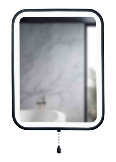 ValueLights IP44 Bathroom Mirror Matte Black Illuminated Integrated LED