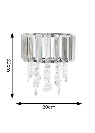 ValueLights Mabel Polished Clear Silver Drum Ceiling Pendant Shade (23cm x 20cm x 20cm)