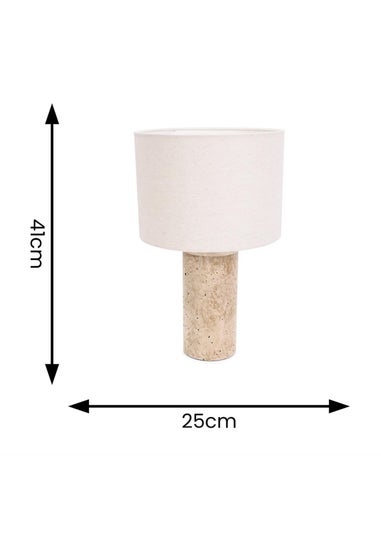 ValueLights Chloe Polished Table Lamp with Small Natural Drum Shade