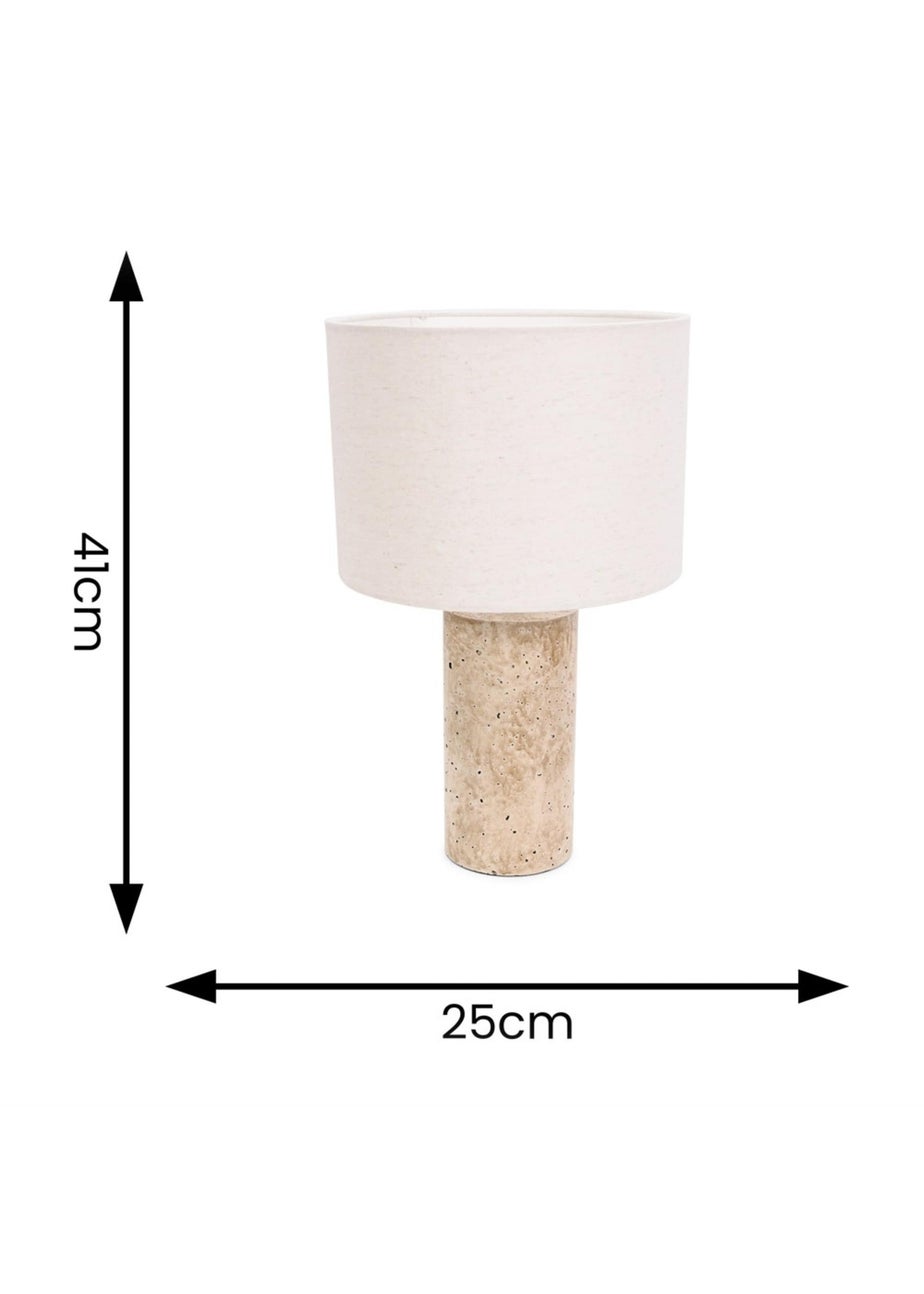 ValueLights Chloe Polished Table Lamp with Small Natural Drum Shade