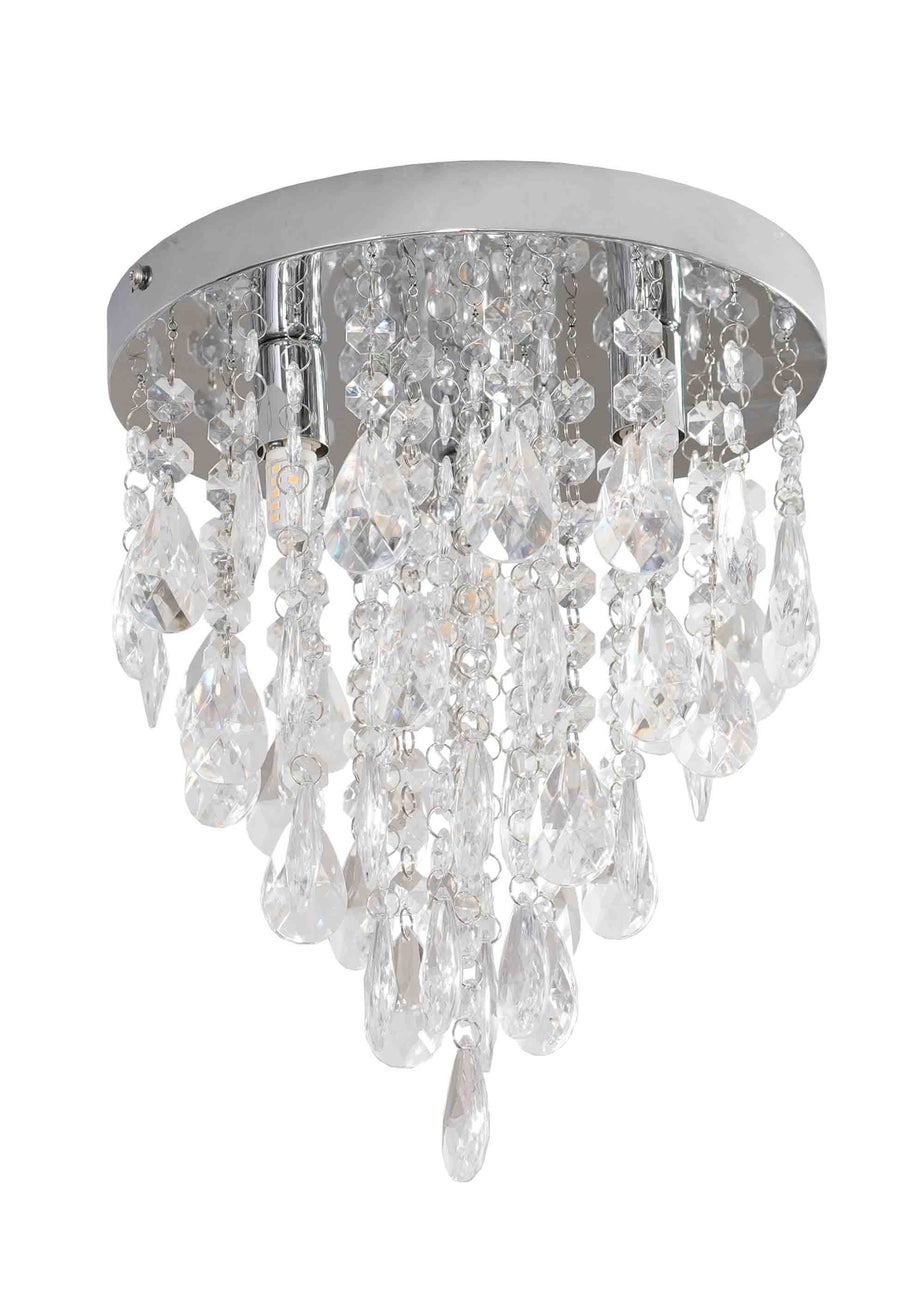 ValueLights Lara Clear Chrome Flush Light (30.5cm x 25cm x 25cm)