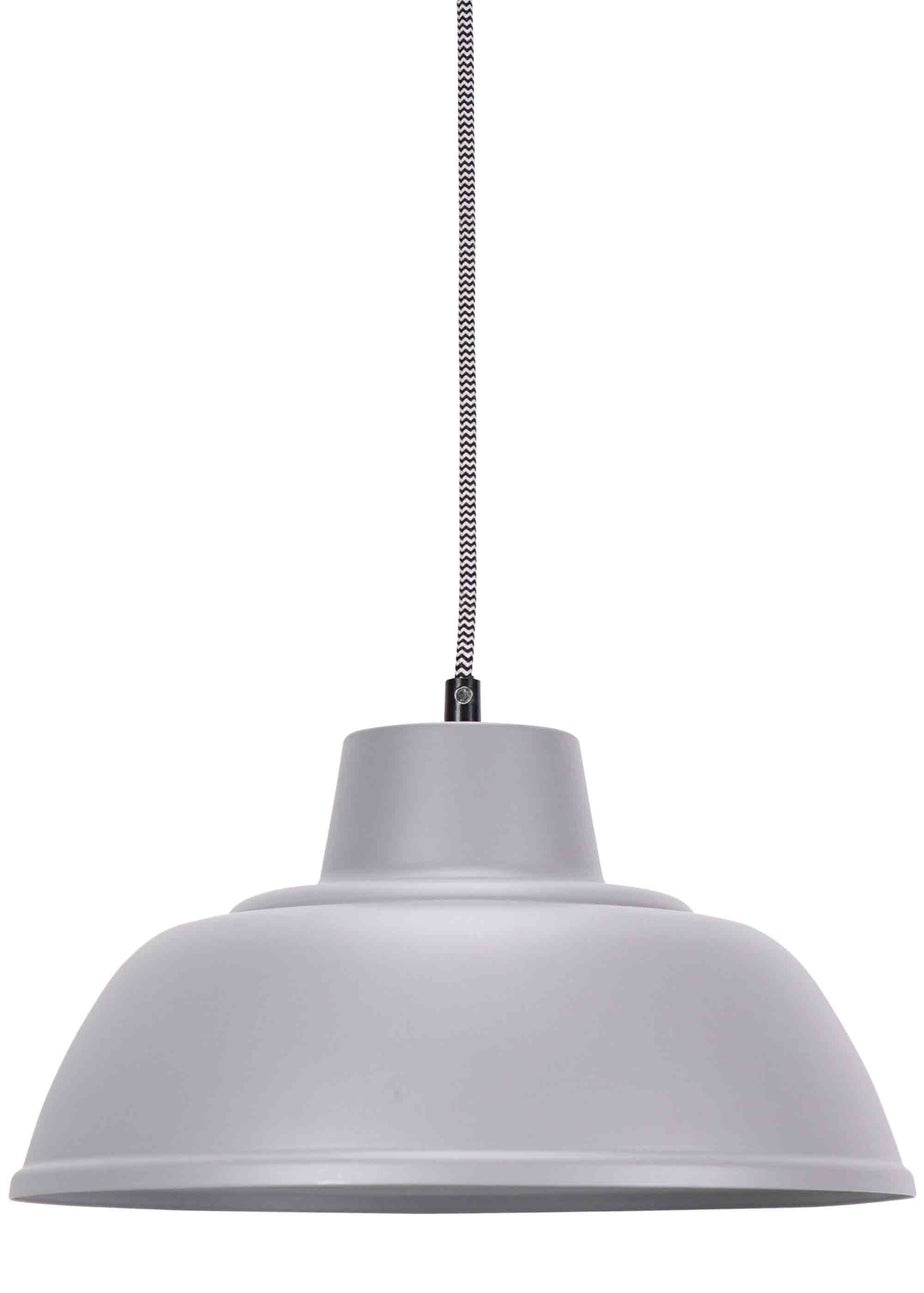 ValueLights Morris Matte Grey Pendant Light with Grey Dome Shade