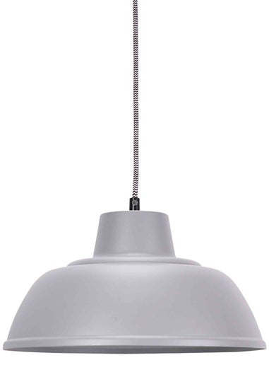 ValueLights Morris Matte Grey Pendant Light with Grey Dome Shade