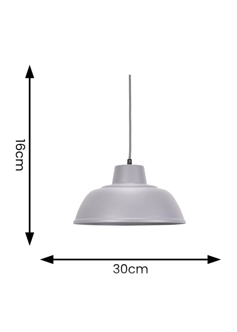 ValueLights Morris Matte Grey Pendant Light with Grey Dome Shade