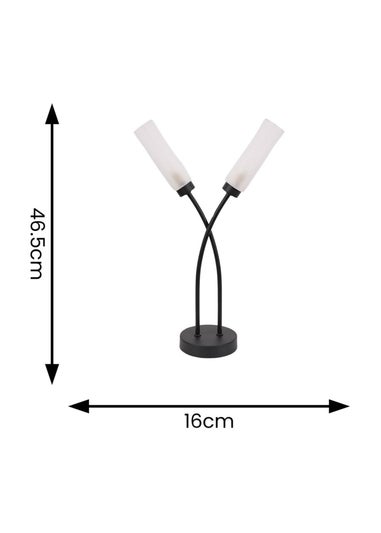 ValueLights Maya  Black Table Lamp with White Drum Shade