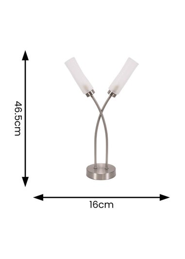 ValueLights Maya Brushed Silver Table Lamp with White Drum Shade