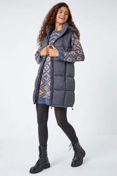 Roman Grey Geometric Print Jacquard Jumper Dress