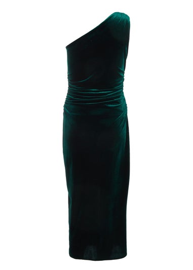 Quiz Green Petite Velvet Midaxi Dress