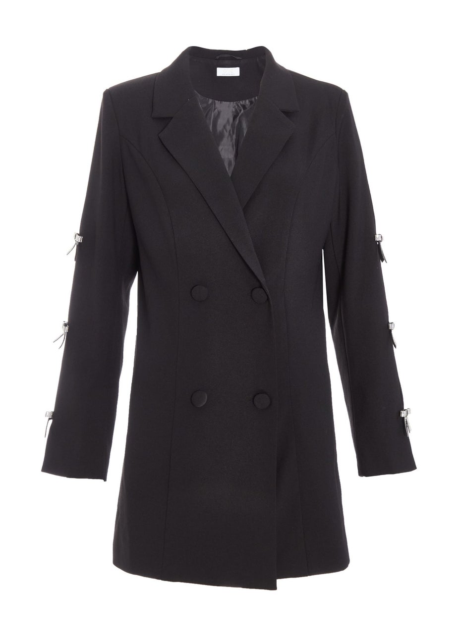 Quiz Black Bow Detail Blazer Dress