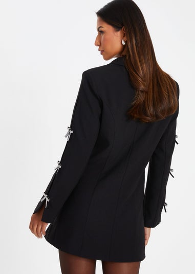 Quiz Black Bow Detail Blazer Dress