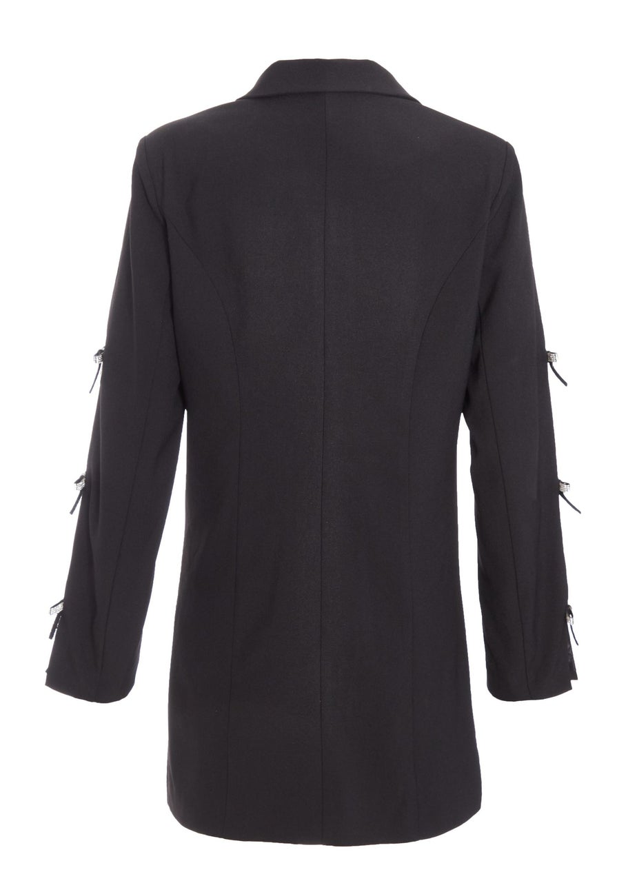 Quiz Black Bow Detail Blazer Dress