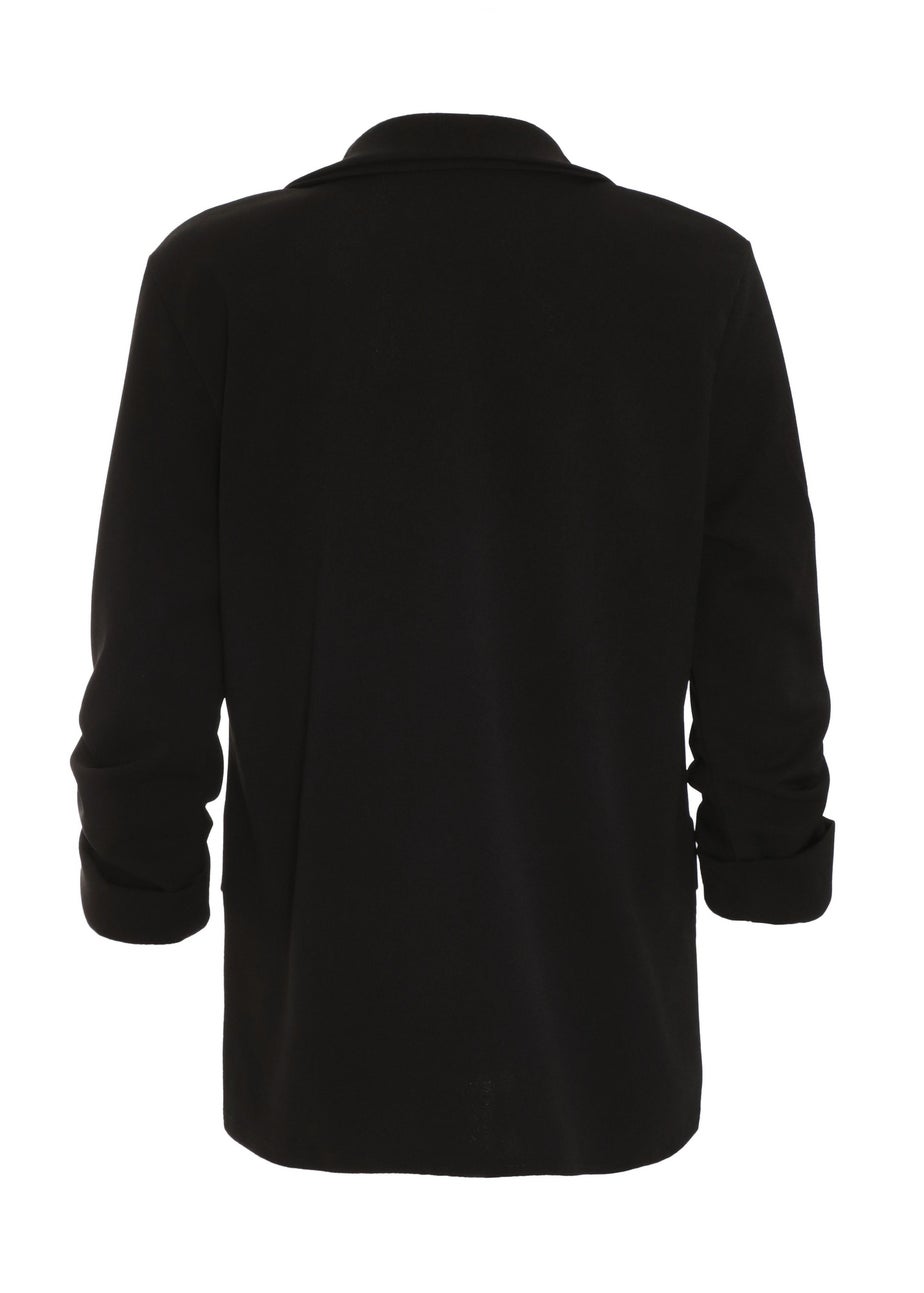 Quiz Black Petite Ruched Blazer