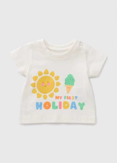 Baby Cream Holiday T-Shirt (Newborn-23mths)