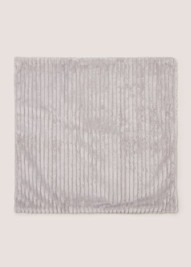 Grey Ribbed Cushion Cover