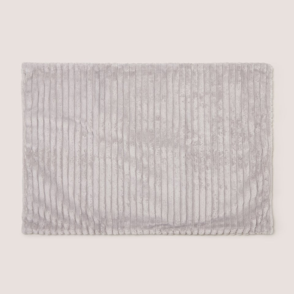 Grey Ribbed Cushion Cover