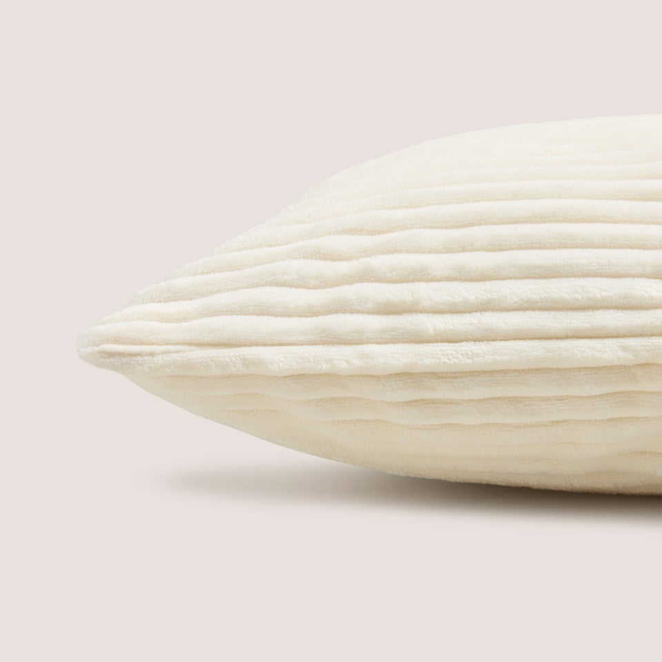 Cream Ribbed Cushion Cover