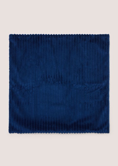 Navy Ribbed Cushion Cover