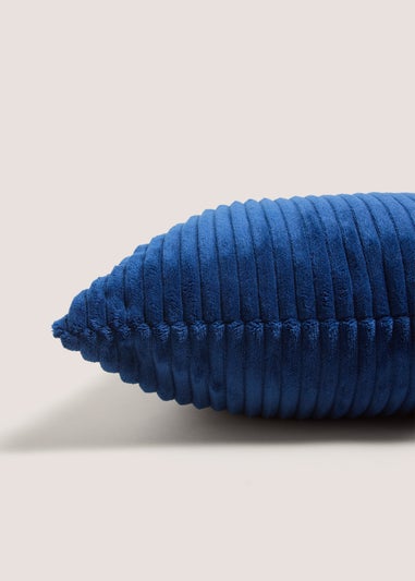 Navy Ribbed Cushion Cover