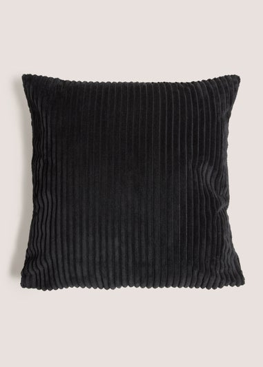 Black Ribbed Cushion Cover