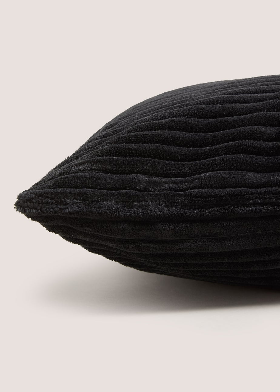 Black Ribbed Cushion Cover