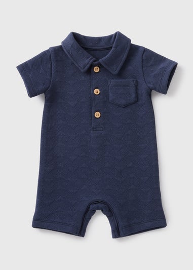 Baby Blue Quilted Romper (Newborn - 23mths)