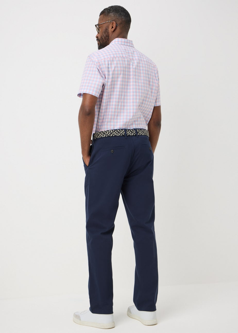 Navy Belted Chino Trousers