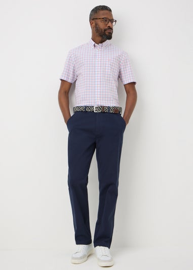 Navy Belted Chino Trousers
