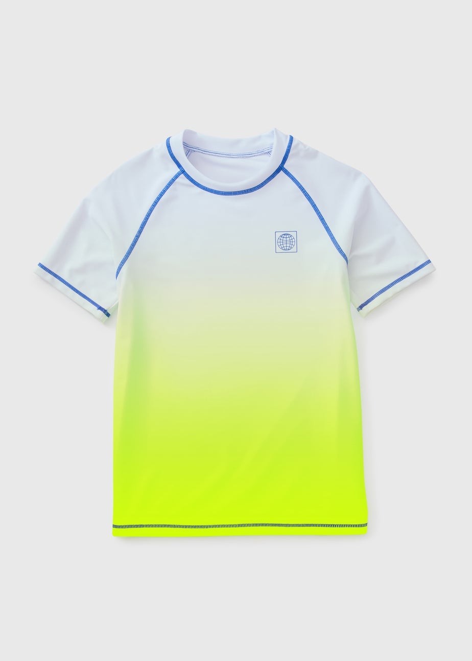 Boys White Ombre Rash Vest (7-15yrs)