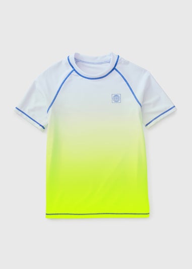 Boys White Ombre Rash Vest (7-15yrs)