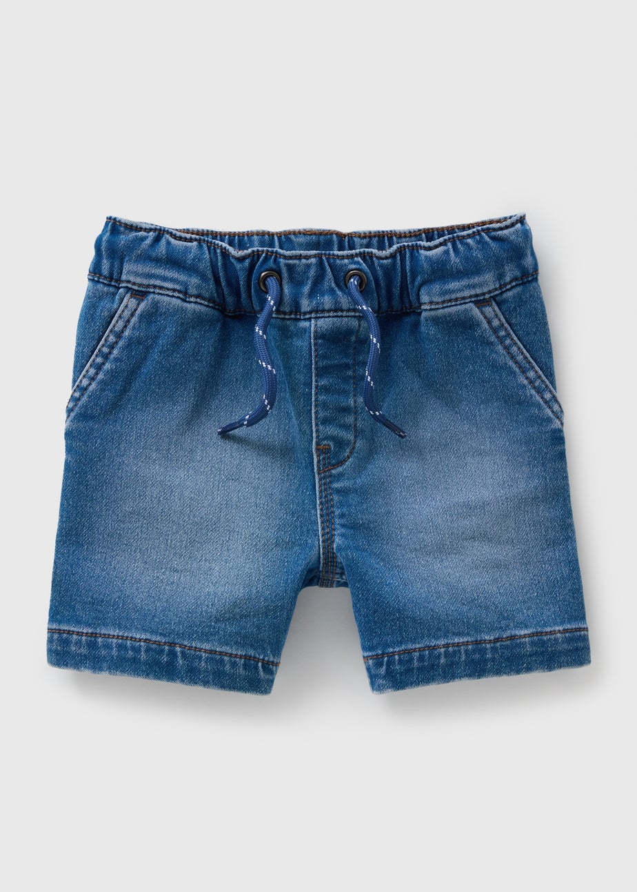 Boys Light Wash Knitted Denim Shorts (1-7yrs)